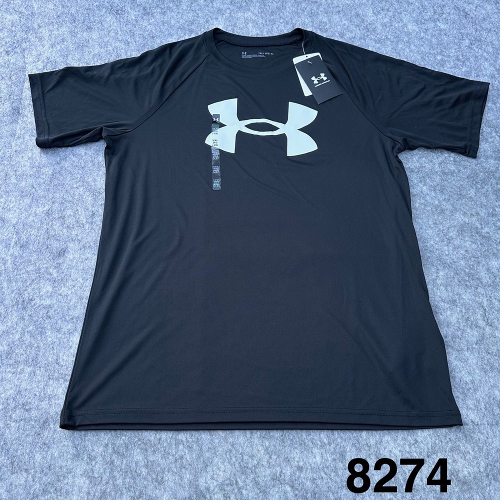 Under Armour Boys UA Tech Big Logo SS Black Shirt YXL 1363283-001 NEW